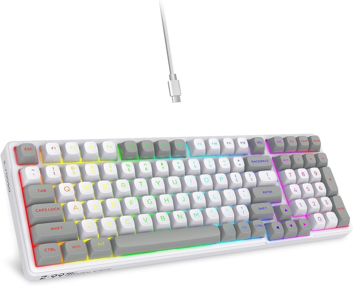 HUO JI Z-99 Teclado mecánico con cable, sonido cremoso, interruptor...