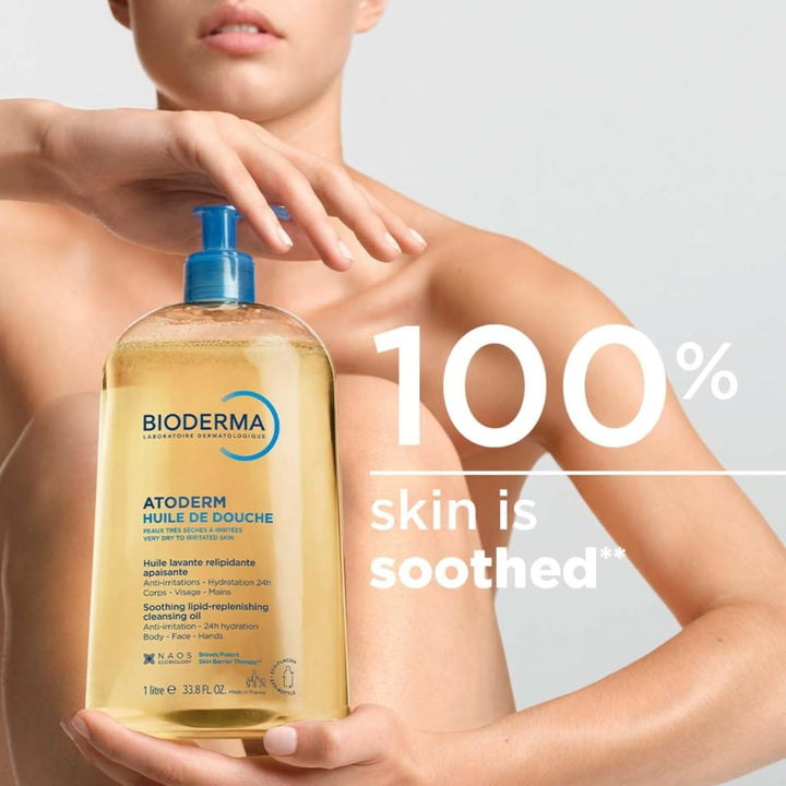 Bioderma Atoderm Shower Oil, Cleansing Oil For Face &amp; Body, Nou...