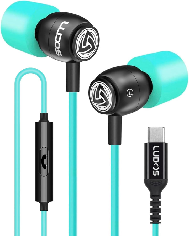 LUDOS Clamor Auriculares USB C para iPhone 16 15 Pro Max Plus iPad...