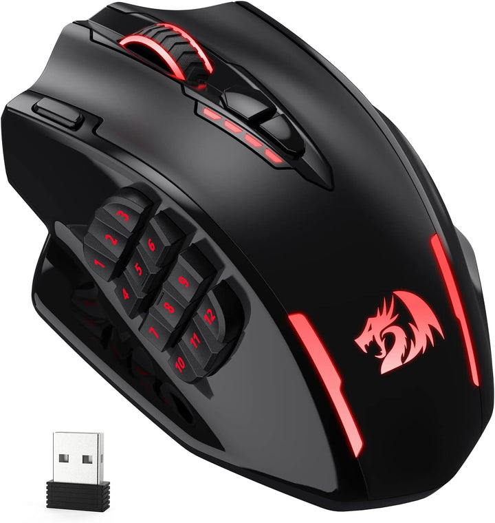 Redragon M913 Impact Elite ratón inalámbrico para juegos, ratón RGB...