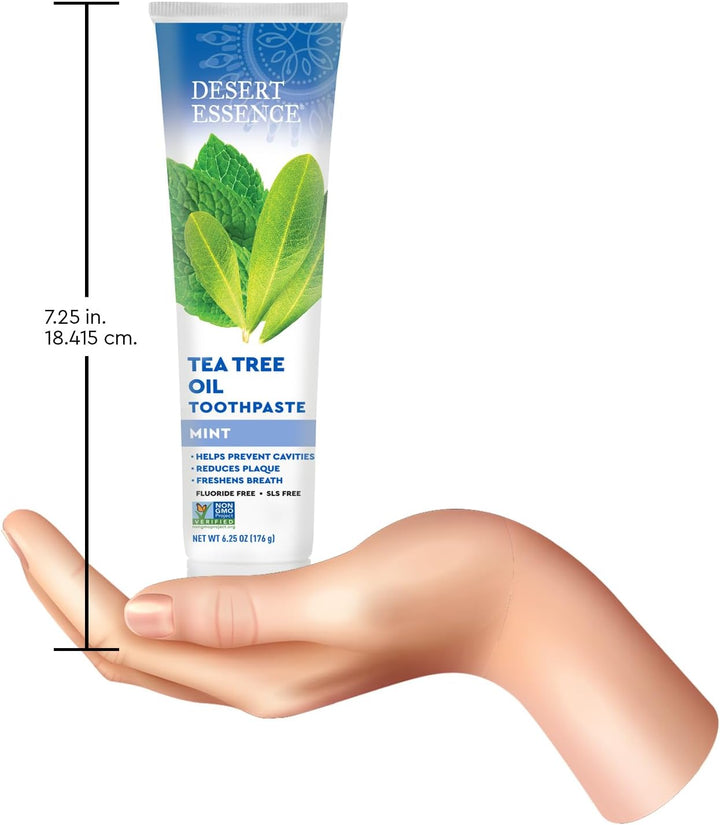Desert Essence - Pasta de dientes con aceite de árbol de té, sin fl...