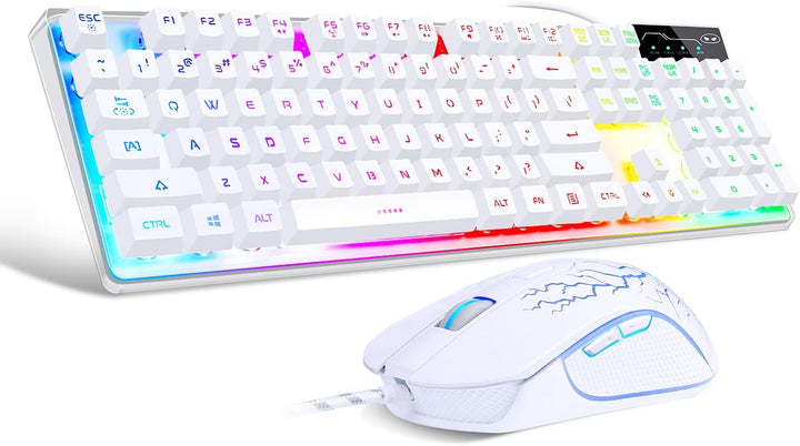 Combo de teclado y mouse para videojuegos de computadora, teclado c...