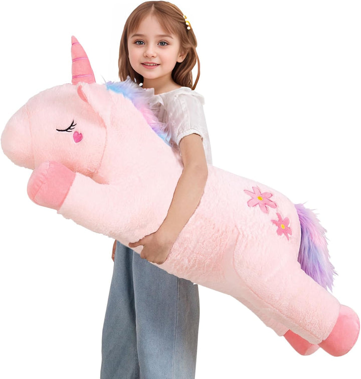 Tianmihou Lindo juguete de peluche gigante de unicornio rosa de 40...