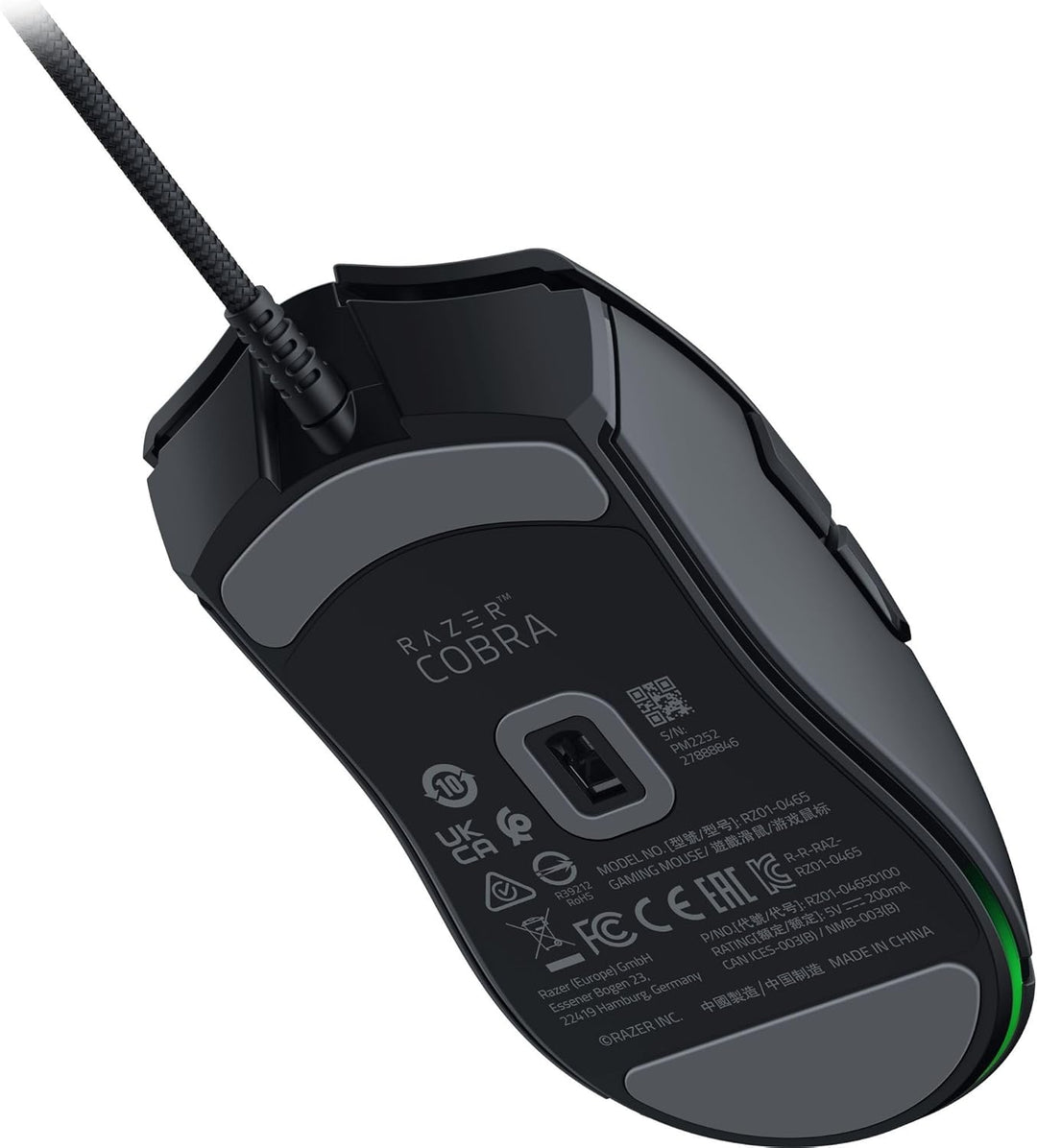 Ratón Razer Cobra con cable para juegos: diseño ultraligero de 58g...
