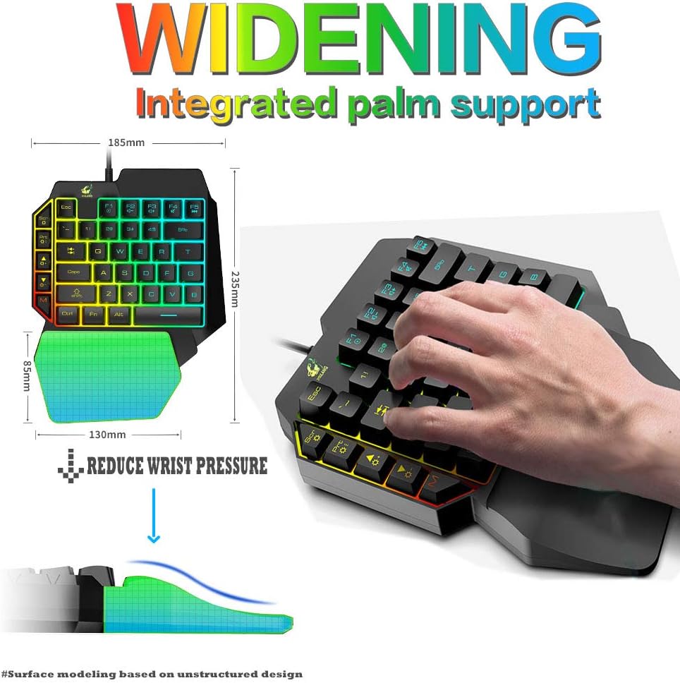 FELiCON Combo de teclado y mouse para juegos con una sola