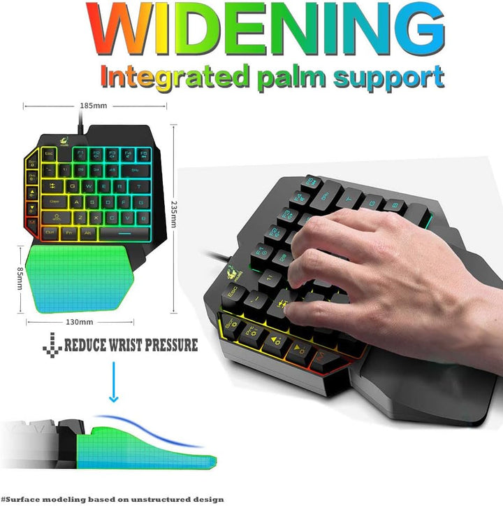 FELiCON Combo de teclado y mouse para juegos con una sola