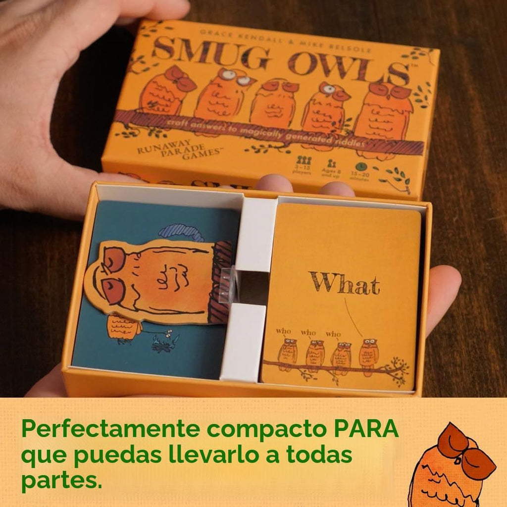 Smug Owls Card Game- Premio ganador divertido y creativo para fiestas de acertijos