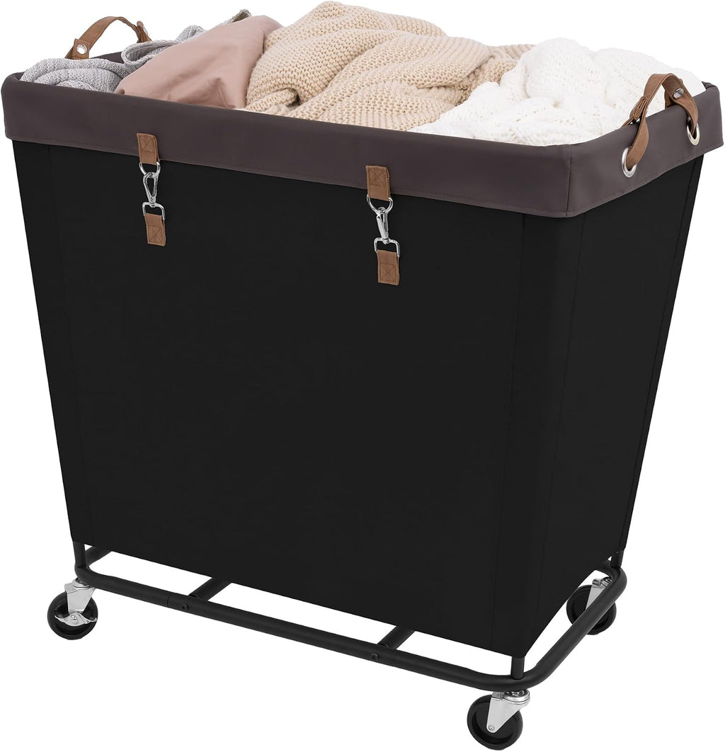 StorageWorks Cesta de lavandería 320L con ruedas, cestas rodantes para ropa