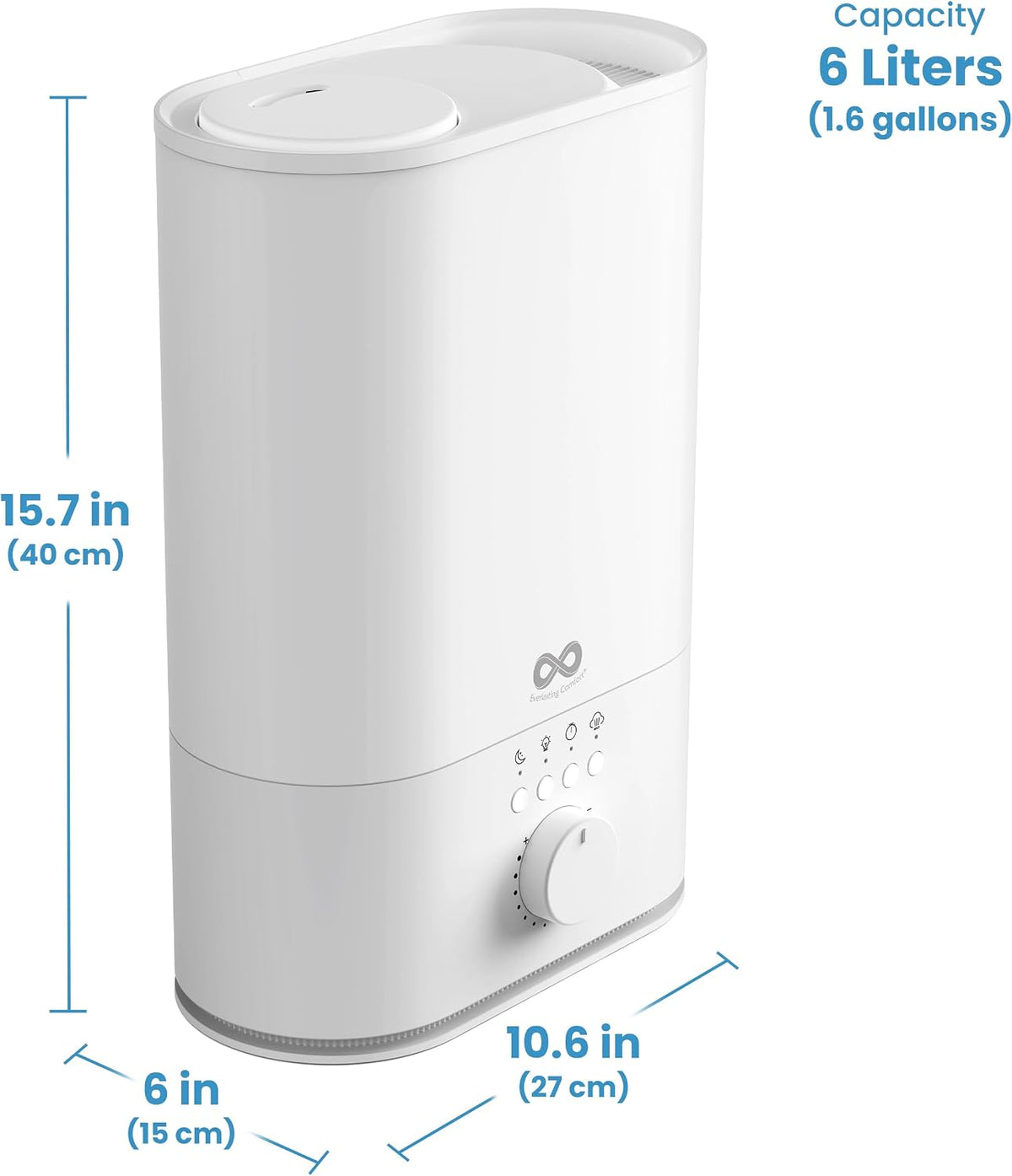 Everlasting Comfort - Humidificador grande de 6 litros para dormitorio