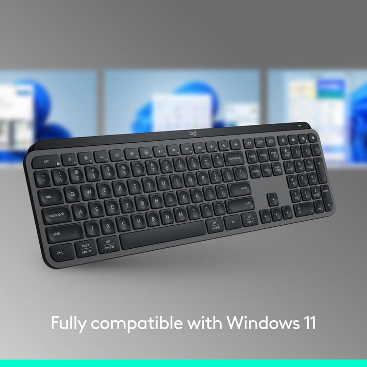 Logitech MX Keys S - Teclado inalámbrico, perfil bajo, escritura fl...