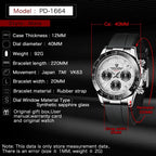 Reloj para hombre Pagani Design de cuarzo, estilo simple, cronógrafo de alta precisión, resistente al agua, bisel cerámico, cadena de acero inoxidable