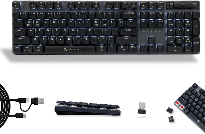 X9 Performance Teclado mecánico inalámbrico de perfil bajo (con cab...