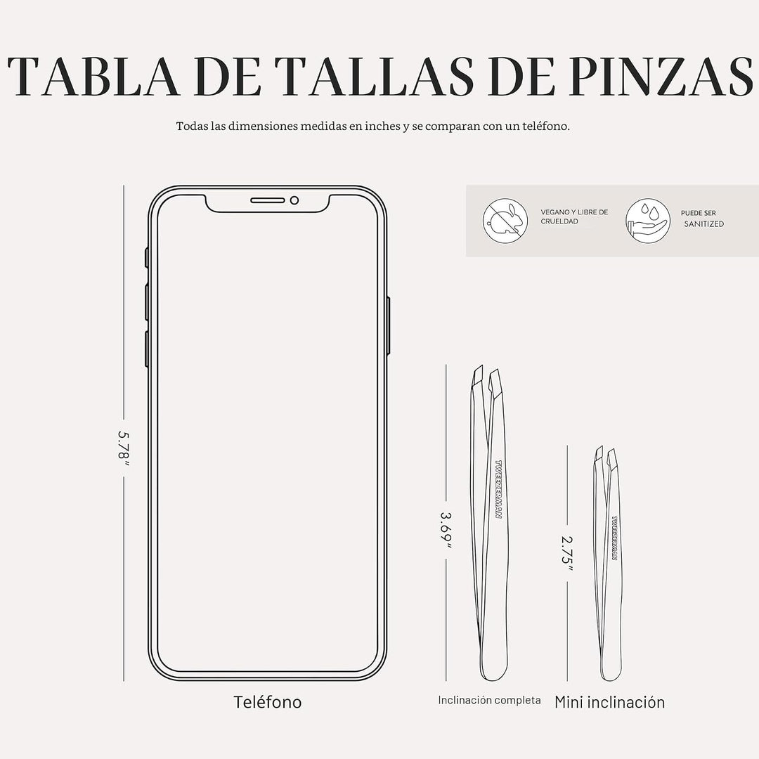 Tweezerman - Pinzas inclinadas de acero inoxidable, pinzas para cej...
