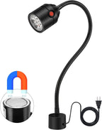 Lámpara Luz de trabajo magnética, luz LED para máquina con cuello de cisne flexible y base magnética, lámpara de herramientas para torno de taller, banco de trabajo, máquina de coser, parrilla, iluminación