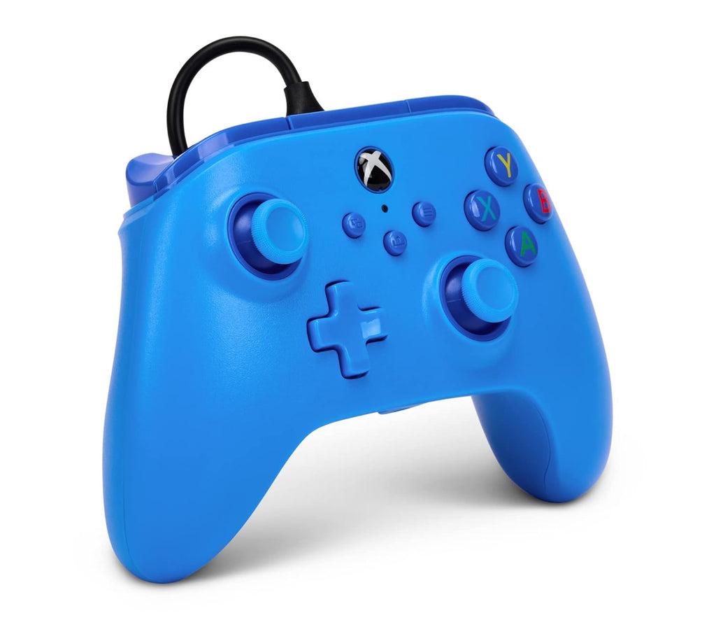 Mando con cable PowerA para Xbox Series X|S - azul, gamepad, controlador de videojuegos, compatible con Xbox One, Licenciado oficialmente