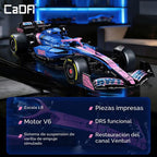 CaDA C64012W BWT Alpine F1 Team A525 2025 Kit de construcción de autos de carreras de Fórmula 1, 2173 piezas, modelo coleccionable grande a escala 1:8, funciones mecánicas detalladas completas, juego