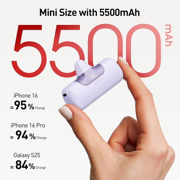 iWALK Cargador portátil de 5500 mAh Banco de energía pequeño de pró...
