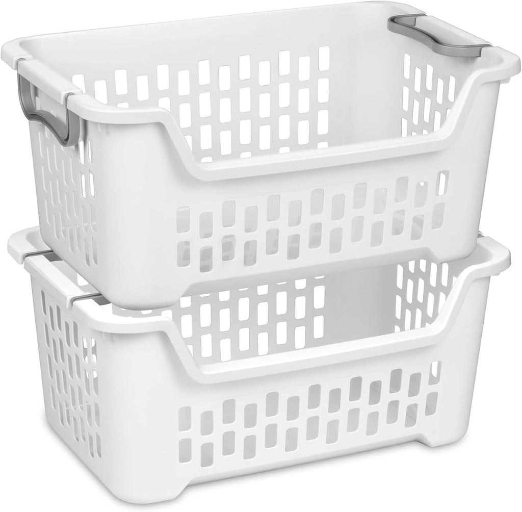 Sterilite Cesta apilable para ropa sucia, cesta de ropa de plástico
