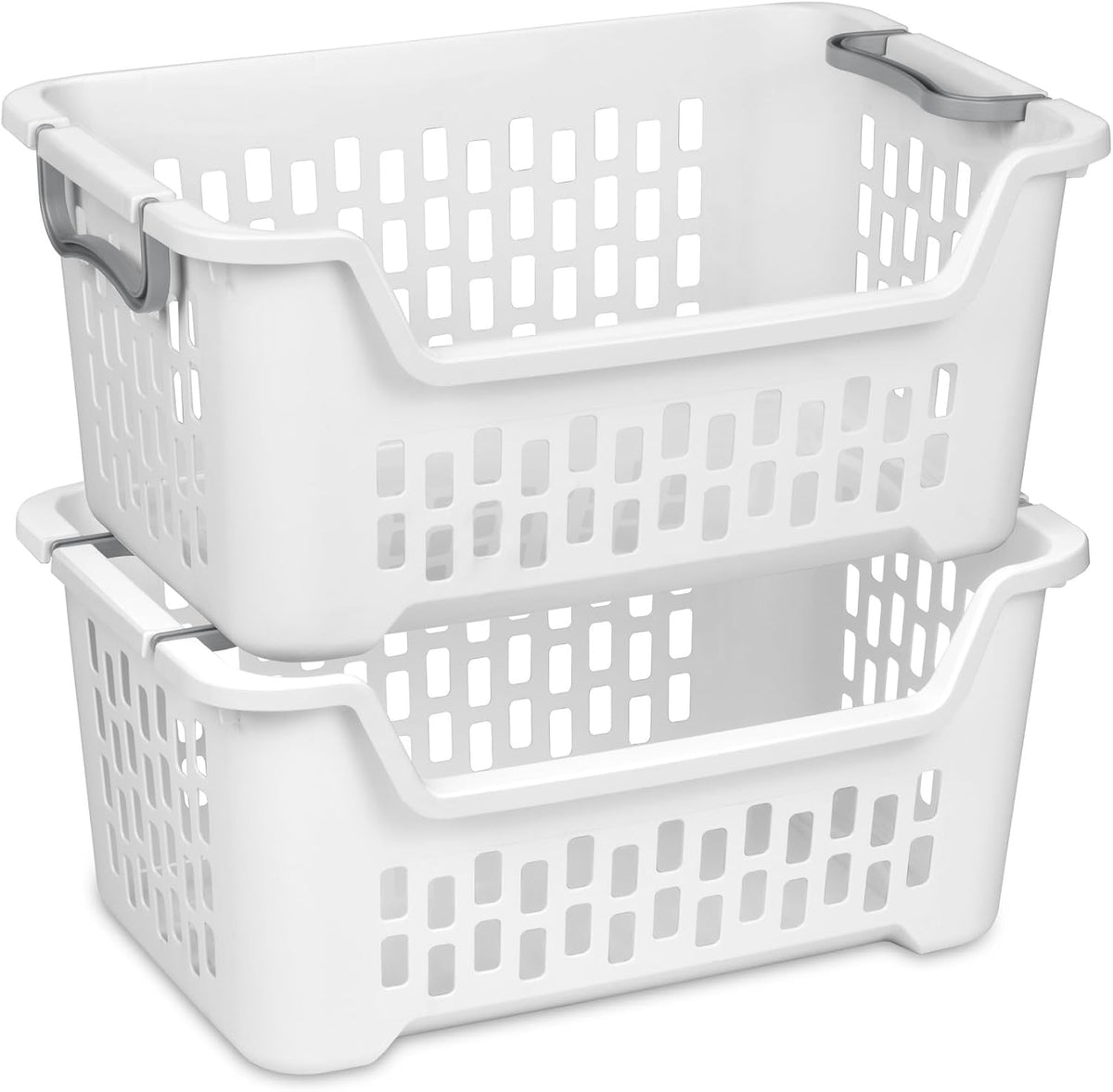 Sterilite Cesta apilable para ropa sucia, cesta de ropa de plástico