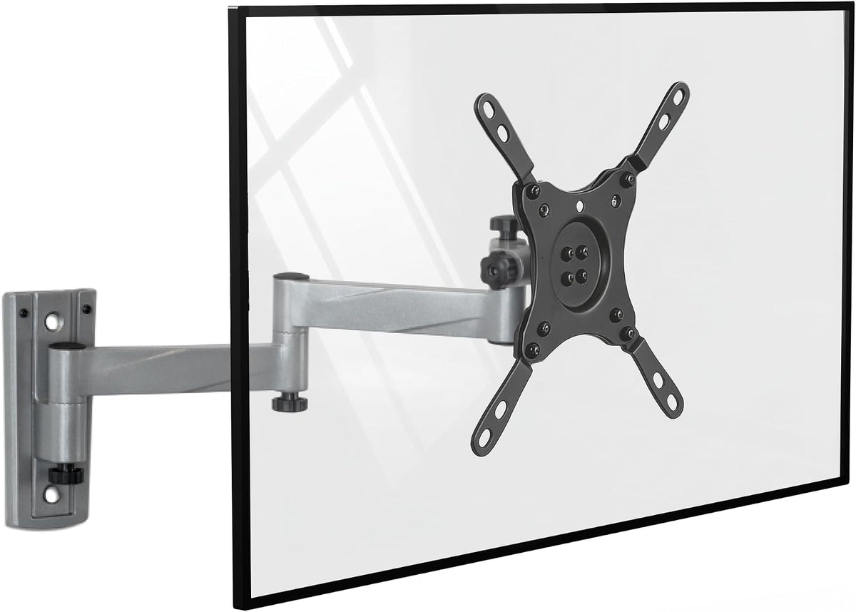 Mount-It! Soporte de TV para RV con cerradura para camper, remolque, autocaravana, camión y barco, movimiento completo, liberación rápida, aluminio resistente al óxido, placas de pared dobles para interior y exterior, TV de 19 a 43, 33 libras, VESA 200