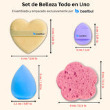 Kit de maquillaje Bissú Paleta de 6 colores + Puff de terciopelo +...
