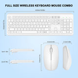 Combo de teclado y mouse inalámbricos, teclado ergonómico silencios...