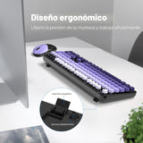 MOFII Combo de teclado y mouse inalámbricos 2.4 Ghz, tamaño complet...