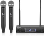 MELONARE Sistema de micrófono inalámbrico de escaneo automático UHF dual