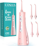 COSLUS - Irrigador de agua portátil para dientes: 4 modos y 5 nivel...