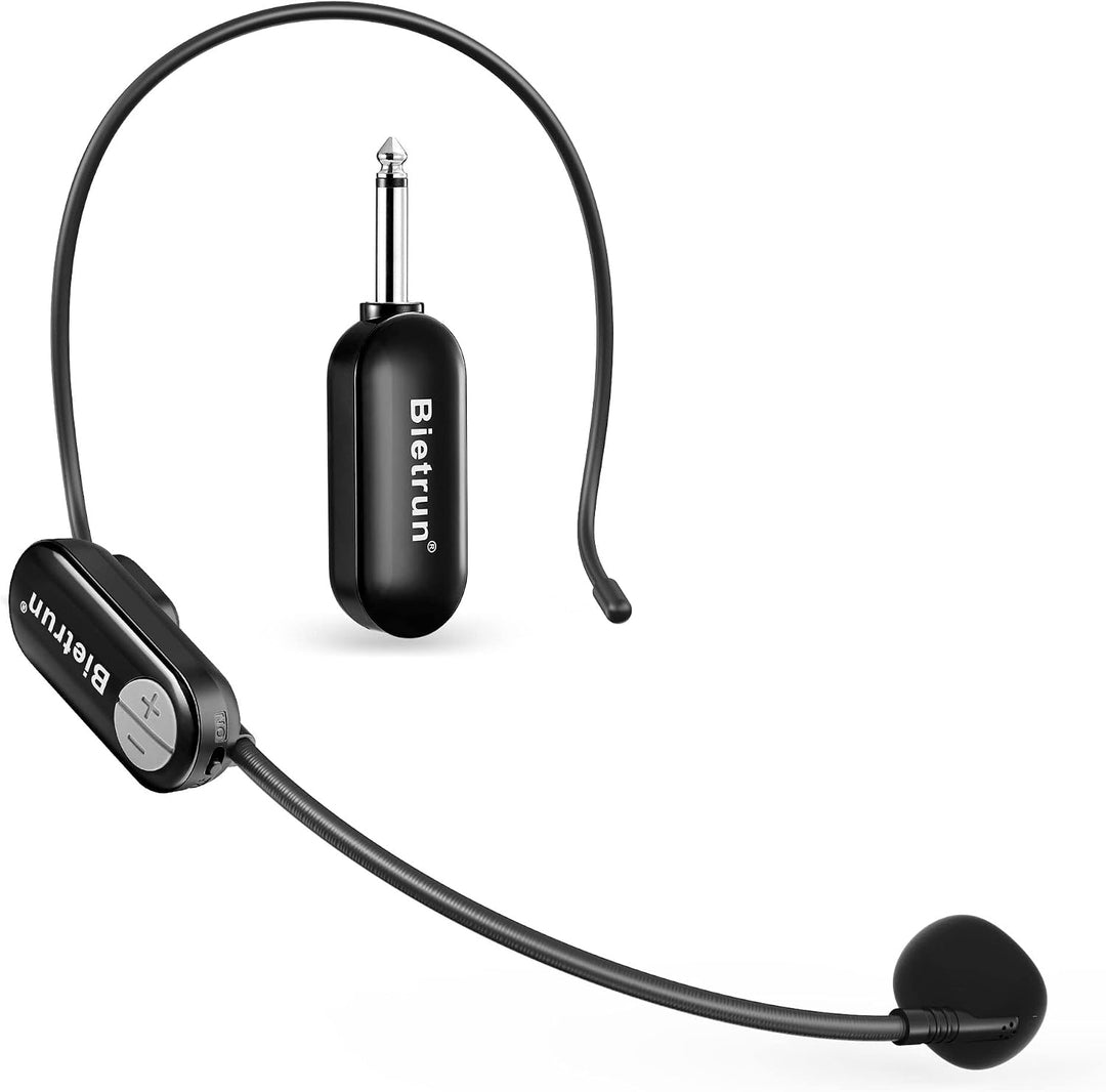 Bietrun Micrófono Inalámbrico UHF con Auriculares, Alcance de 165 p...