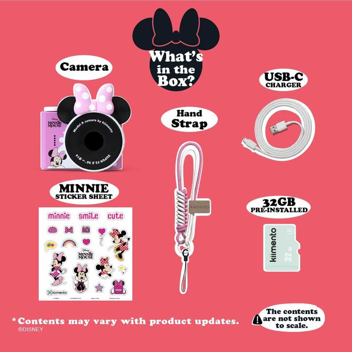 Cámara digital de juguete Minnie Mouse para niños pequeños y videoc...