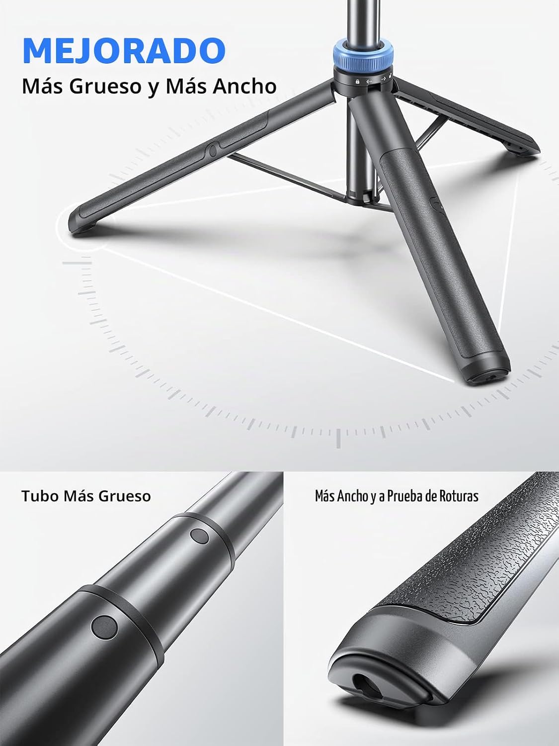 Kaiess Trípode de teléfono de 62 pulgadas y palo para selfie, soporte de luz extensible para fotografía con control remoto inalámbrico, más sólido, portátil, ligero, compatible con teléfonos iPhone