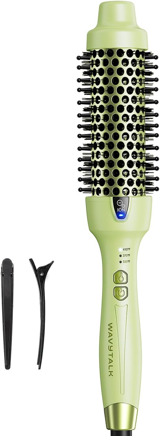 Wavytalk Cepillo térmico, cepillo redondo iónico de 1.5 pulgadas Bl...