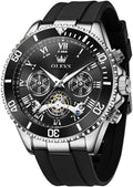 OLEVS Relojes para Hombre Lujo Vestimenta Día Fecha Cronógrafo Reloj de Acero Inoxidable Negocios a prueba de agua Luminosa Regalo Reloj de Pulsera para Hombre