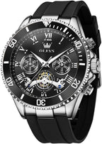 OLEVS Relojes para Hombre Lujo Vestimenta Día Fecha Cronógrafo Reloj de Acero Inoxidable Negocios a prueba de agua Luminosa Regalo Reloj de Pulsera para Hombre