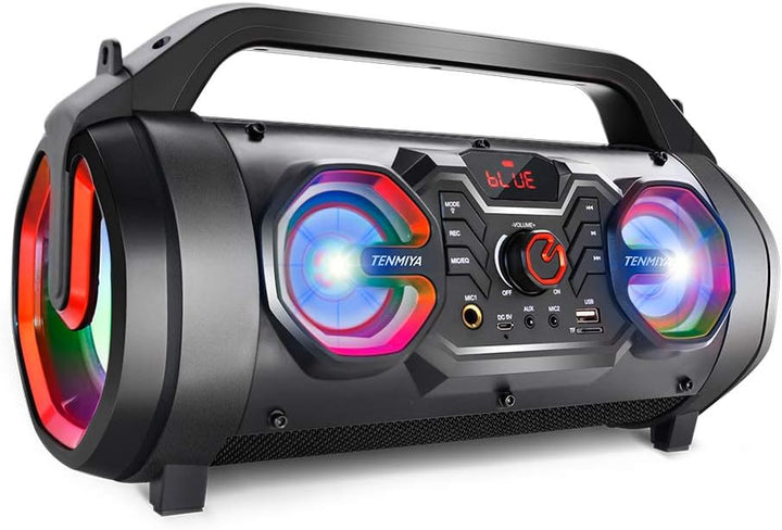 Bocina Bluetooth portátil con subwoofer, altavoces inalámbricos con...