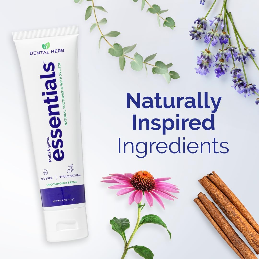 Dental Herb Company Essentials Pasta de dientes sin flúor, paquete...