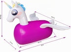 ZHUYNXIR - Juguete inflable de unicornio inflable para niños a partir de 3 años, equipo de juego de salto para interiores y exteriores con mango y alas, divertido caballo animoso de actividad física