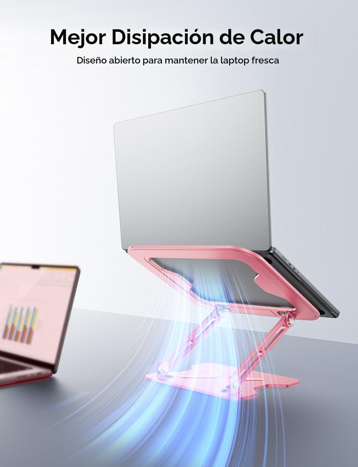 JCZT Soporte ajustable para laptop para escritorio, elevador plegab...