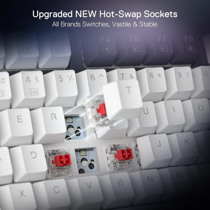 Redragon K673 PRO Teclado Gaming RGB Inalámbrico 75% con Gasket, 3...