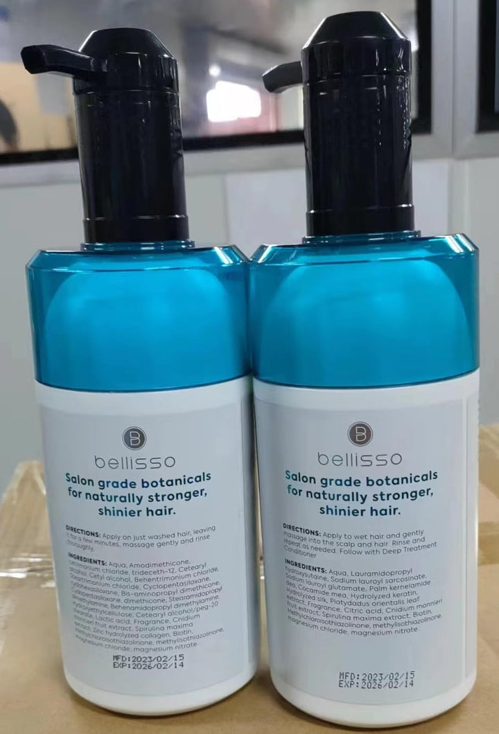 BELLISSO - Set de champú y acondicionador con biotina, tratamiento...