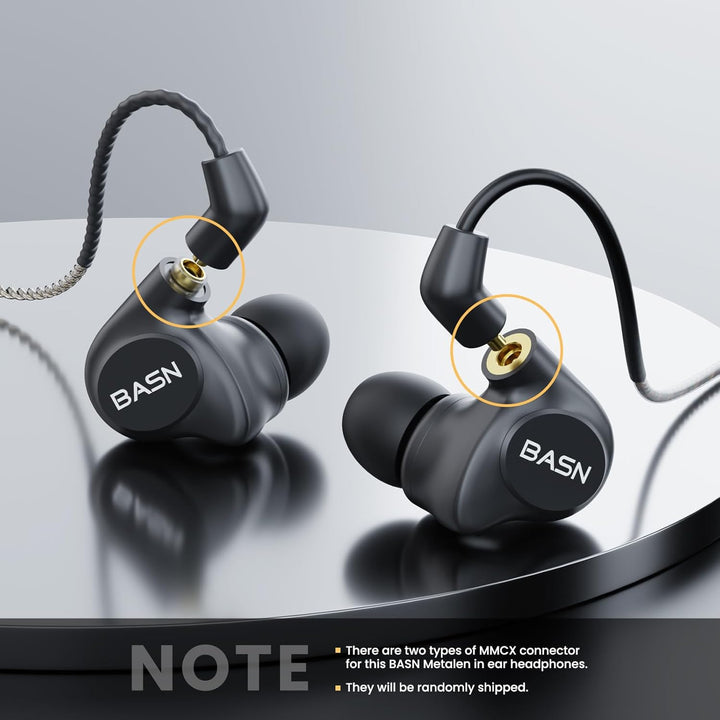 BASN Auriculares monitores in-ear de metal, IEMs con 4 controladore...