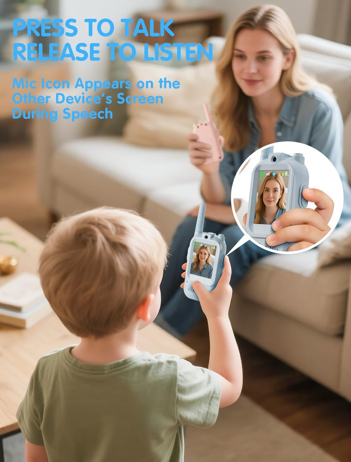 Walkie Talkie para niños con video: paquete de 2 juguetes recargabl...