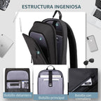 HK - Mochila para hombre, bolsa delgada para computadora portátil de 15,6