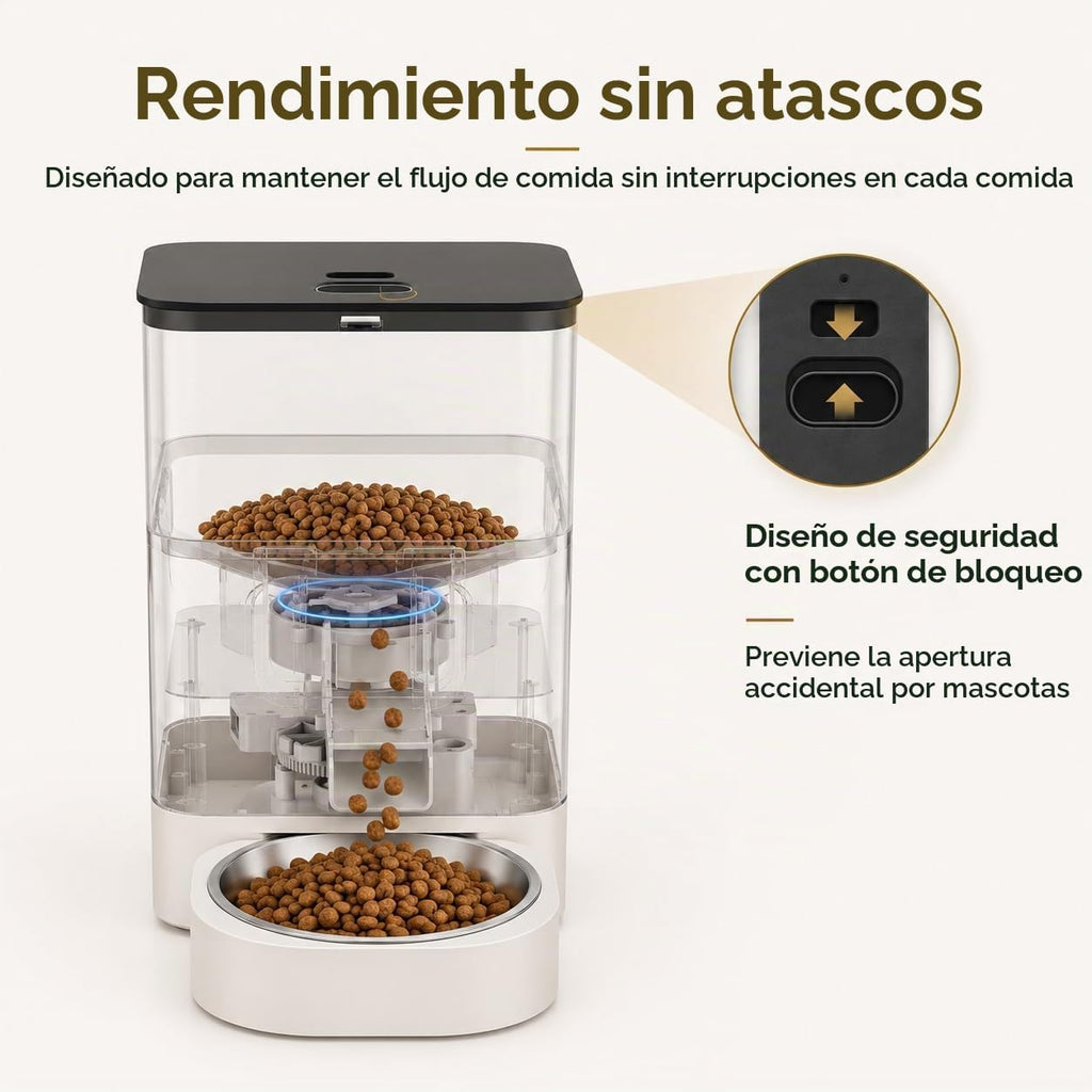 Alimentador automático para gatos con aplicación: dispensador de alimentos