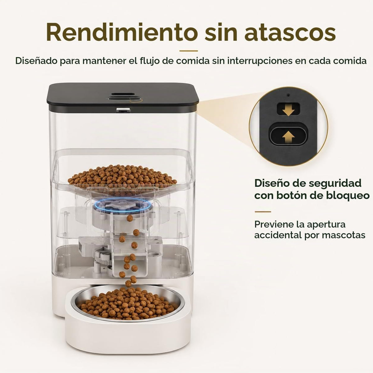 Alimentador automático para gatos con aplicación: dispensador de alimentos