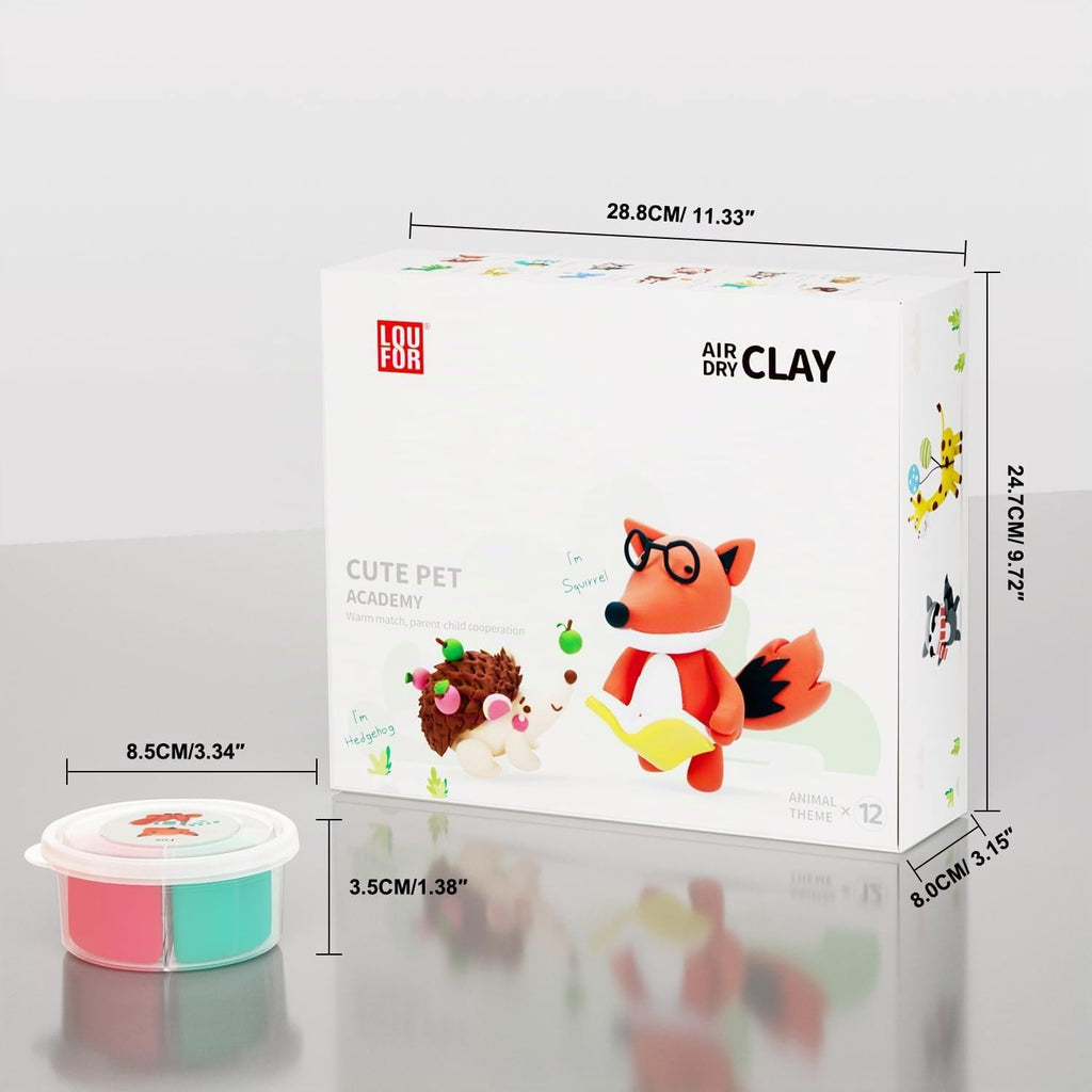 LOUFOR Kits de arcilla seca al aire para niños, 12 cajas