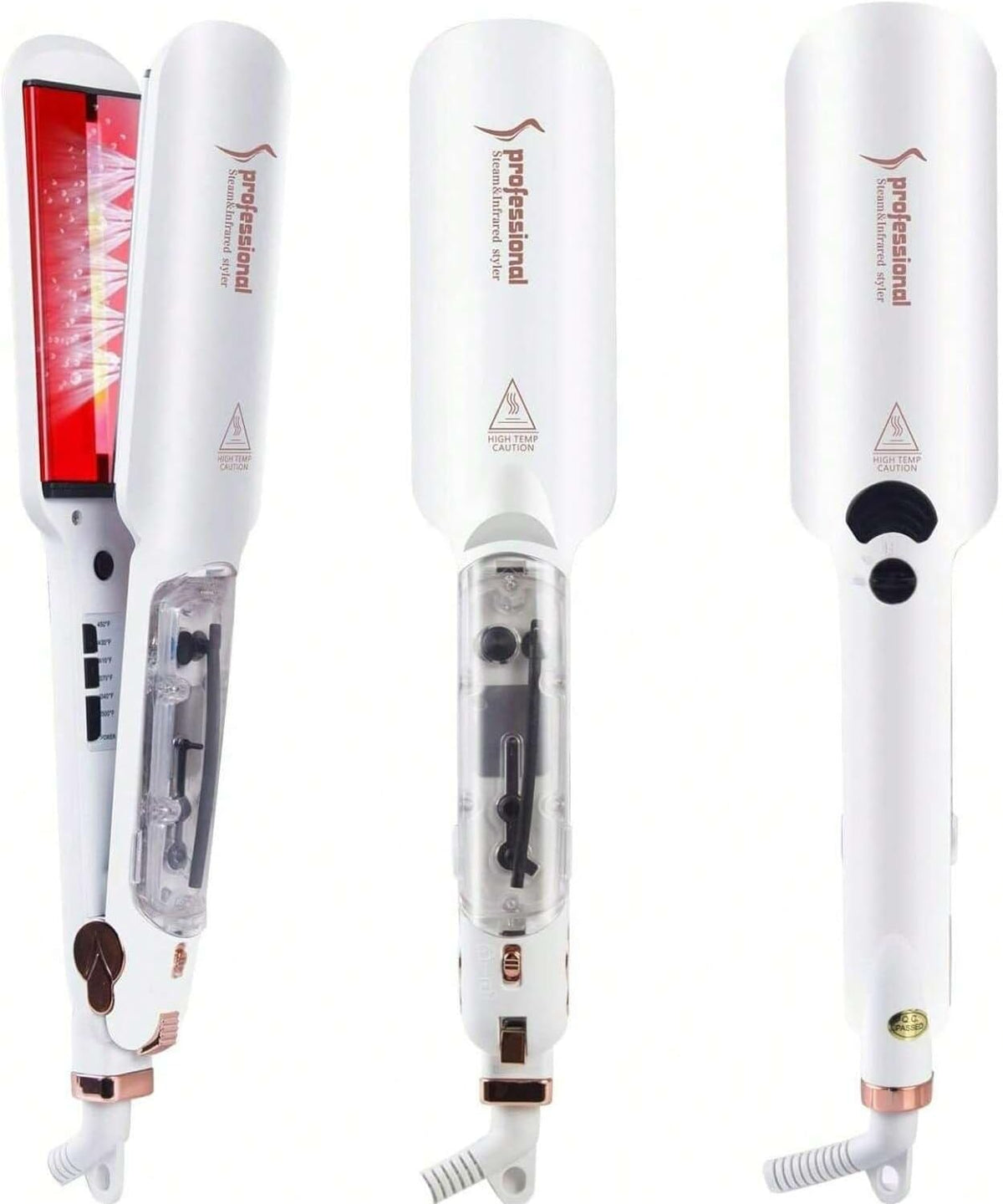 Plancha de pelo profesional de vapor, plancha plana de cerámica infrarroja de 2 pulgadas
