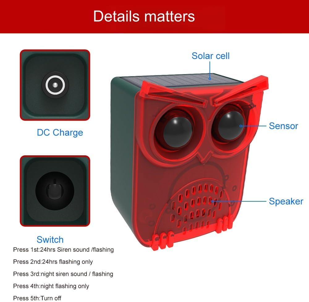 HULPPRE Alarma solar con sensor de movimiento para