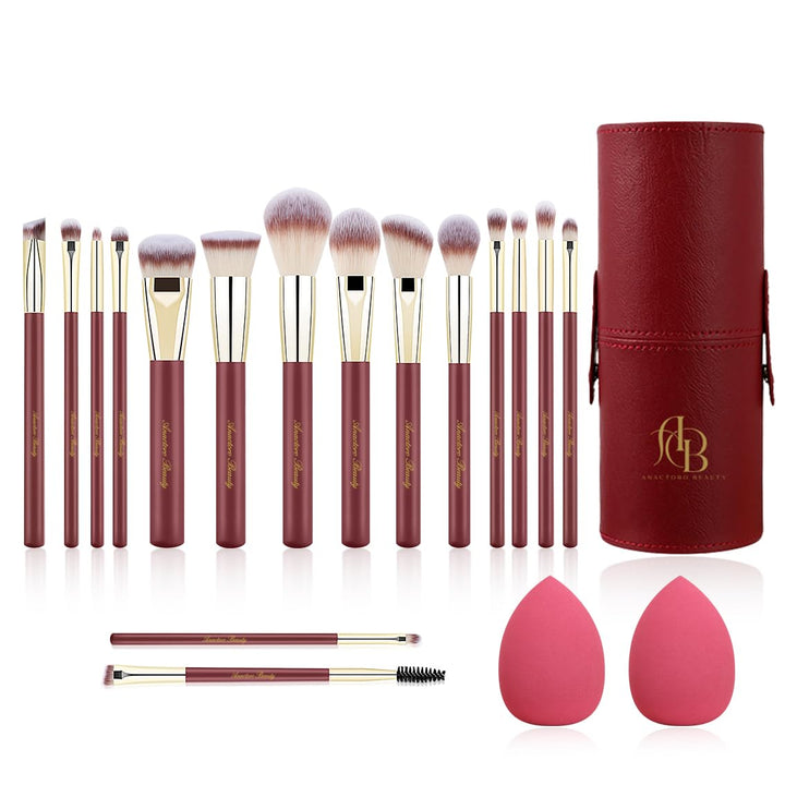Anactoro Juego de brochas de maquillaje profesional de belleza, 16...